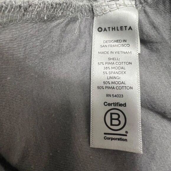 Athleta Knee Length Casual Striped Dresses small gray and white stripe midi - Picture 11 of 11